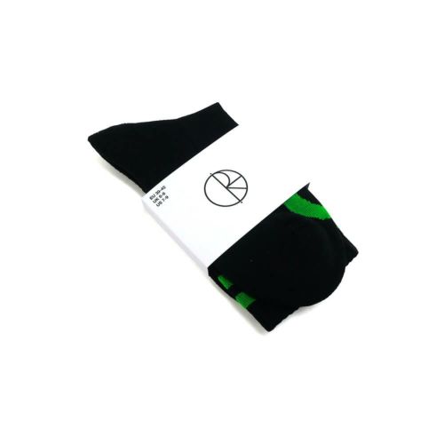 POLAR SOCKS ポーラー ソックス 靴下 HAPPY SAD RIB BLACK/GREEN スケートボード スケボー 6