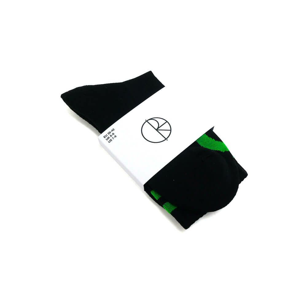 POLAR SOCKS ポーラー ソックス 靴下 HAPPY SAD RIB BLACK/GREEN スケートボード スケボー 6