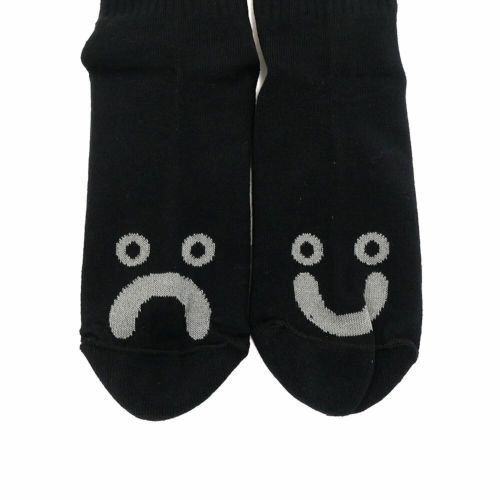 POLAR SOCKS ポーラー ソックス 靴下 HAPPY SAD RIB BLACK/GREY スケートボード スケボー 5
