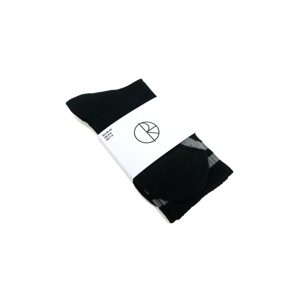 POLAR SOCKS ポーラー ソックス 靴下 HAPPY SAD RIB BLACK/GREY スケートボード スケボー 6