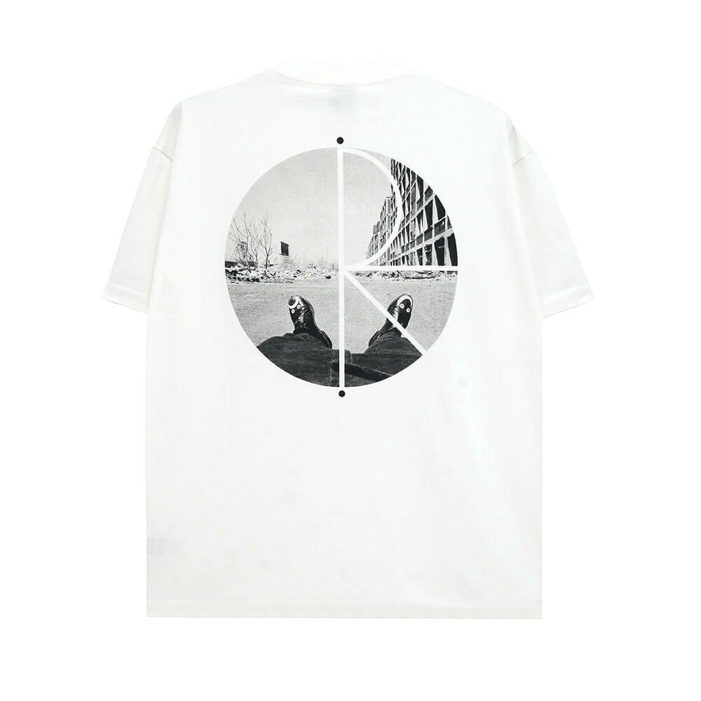 POLAR T-SHIRT ポーラー Tシャツ FILL LOGO HAPPY SAD WHITE スケートボード スケボー 