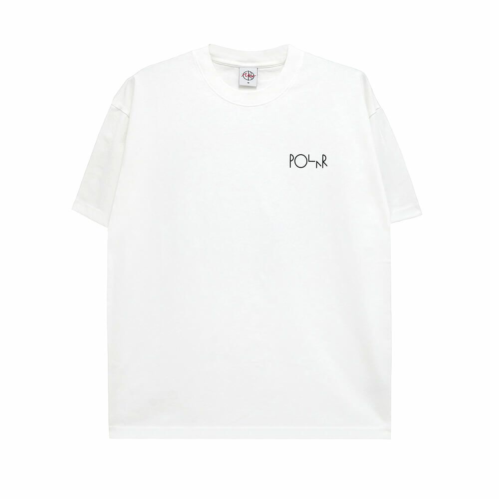 POLAR T-SHIRT ポーラー Tシャツ FILL LOGO HAPPY SAD WHITE スケートボード スケボー 1