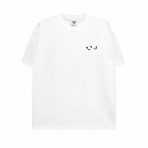 POLAR T-SHIRT ポーラー Tシャツ FILL LOGO HAPPY SAD WHITE スケートボード スケボー 1