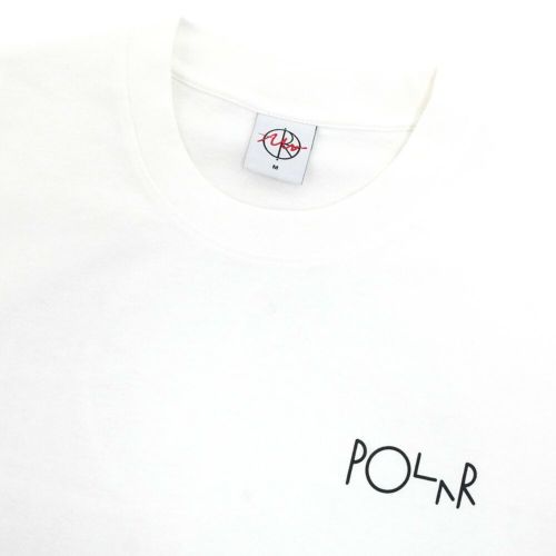 POLAR T-SHIRT ポーラー Tシャツ FILL LOGO HAPPY SAD WHITE スケートボード スケボー 2