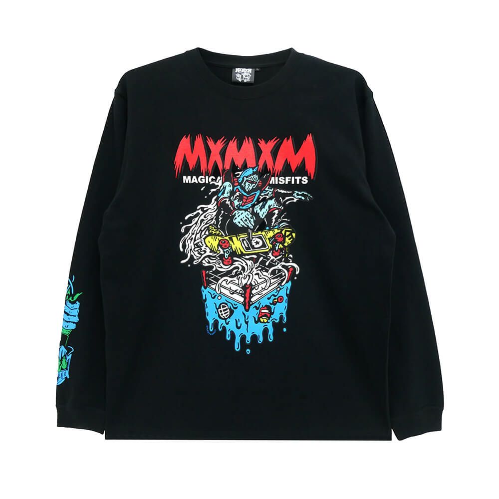 MAGICAL MOSH MISFITS LONG SLEEVE マジカルモッシュミスフィッツ ロングスリーブTシャツ キン肉マン x MxMxM ROBIN MASK ANIME スケートボード スケボー 