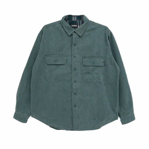 THEORIES LONG SLEEVE セオリーズ 長袖シャツ UNION FLANNEL LINED BUTTON UP SEA GREEN スケートボード スケボー 