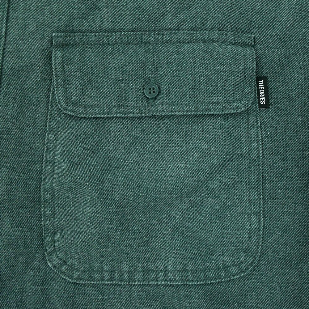 THEORIES LONG SLEEVE セオリーズ 長袖シャツ UNION FLANNEL LINED BUTTON UP SEA GREEN スケートボード スケボー 3