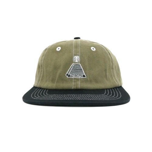 THEORIES CAP セオリーズ キャップ SCRIBBLE HERRINGBONE STRAPBACK OLIVE/BLACK スケートボード スケボー 1