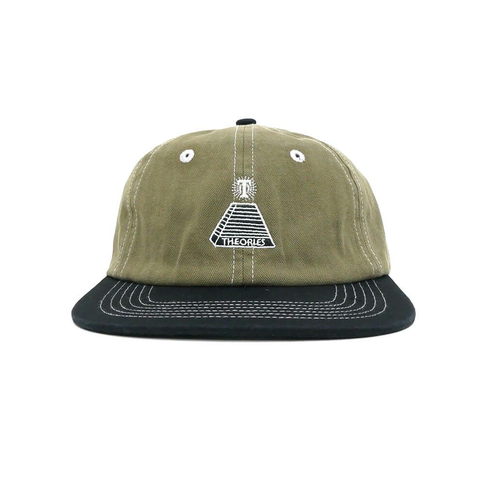 THEORIES CAP セオリーズ キャップ SCRIBBLE HERRINGBONE STRAPBACK OLIVE/BLACK スケートボード スケボー 1