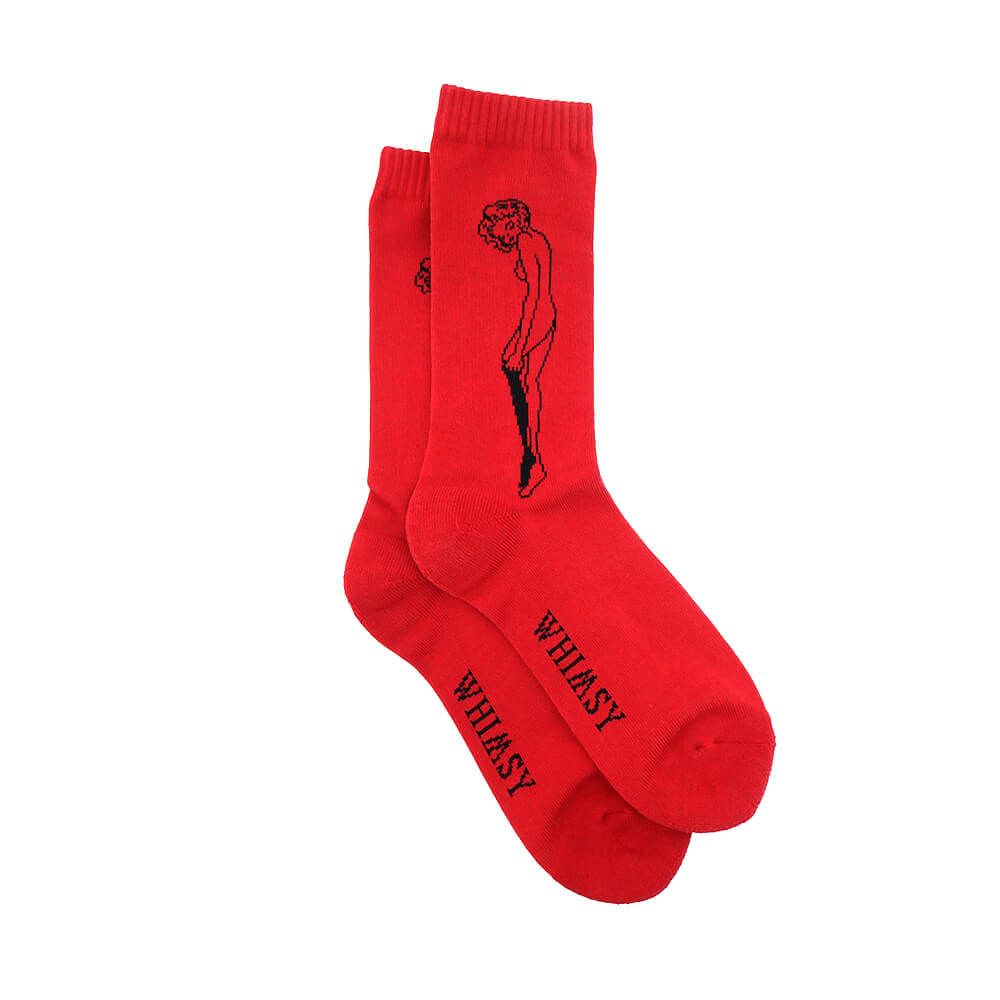 WHIMSY SOCKS ウィムジー ソックス 靴下 CATHIE RED スケートボード スケボー 3