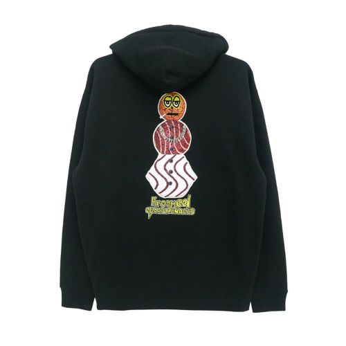 KROOKED HOOD クルキッド パーカー KROOKED x QUARTERSNACKS SNACKMAN BLACK スケートボード スケボー 