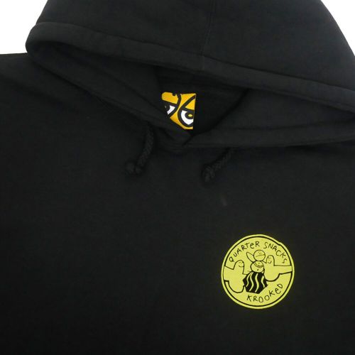 KROOKED HOOD クルキッド パーカー KROOKED x QUARTERSNACKS SNACKMAN BLACK スケートボード スケボー 2