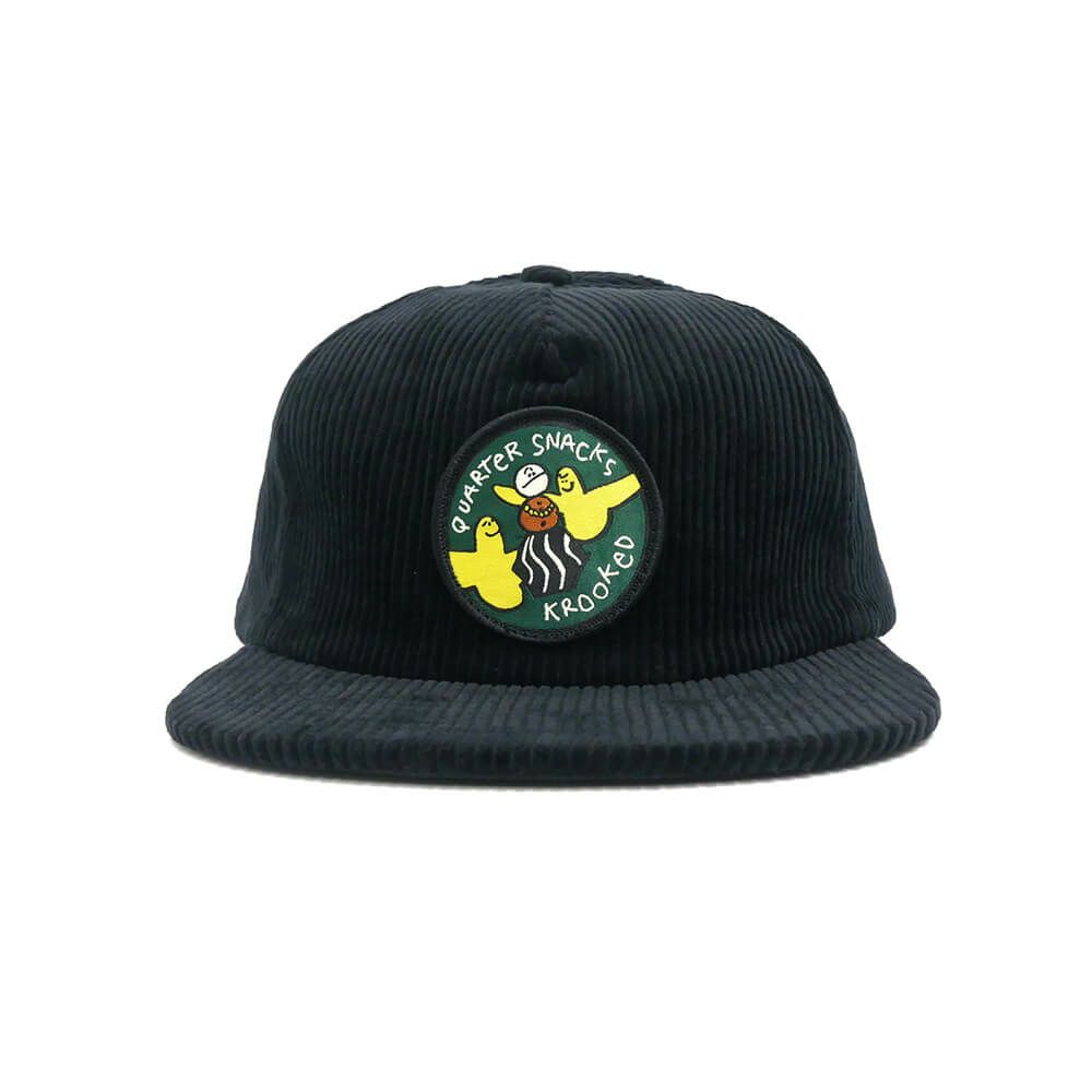 KROOKED CAP クルキッド キャップ KROOKED x QUARTERSNACKS SNACKBIRDS SNAPBACK BLACK スケートボード スケボー 1