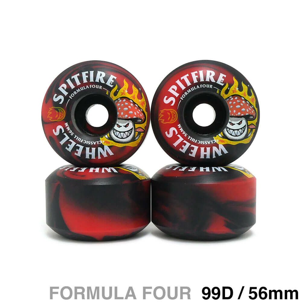 SPITFIRE WHEEL スピットファイヤー ウィール FORMULA FOUR (F4) CLASSIC FULL 99D SHROOM BIGHEAD BLACK/RED SWIRL 黒/赤 56mm スケートボード スケボー 1