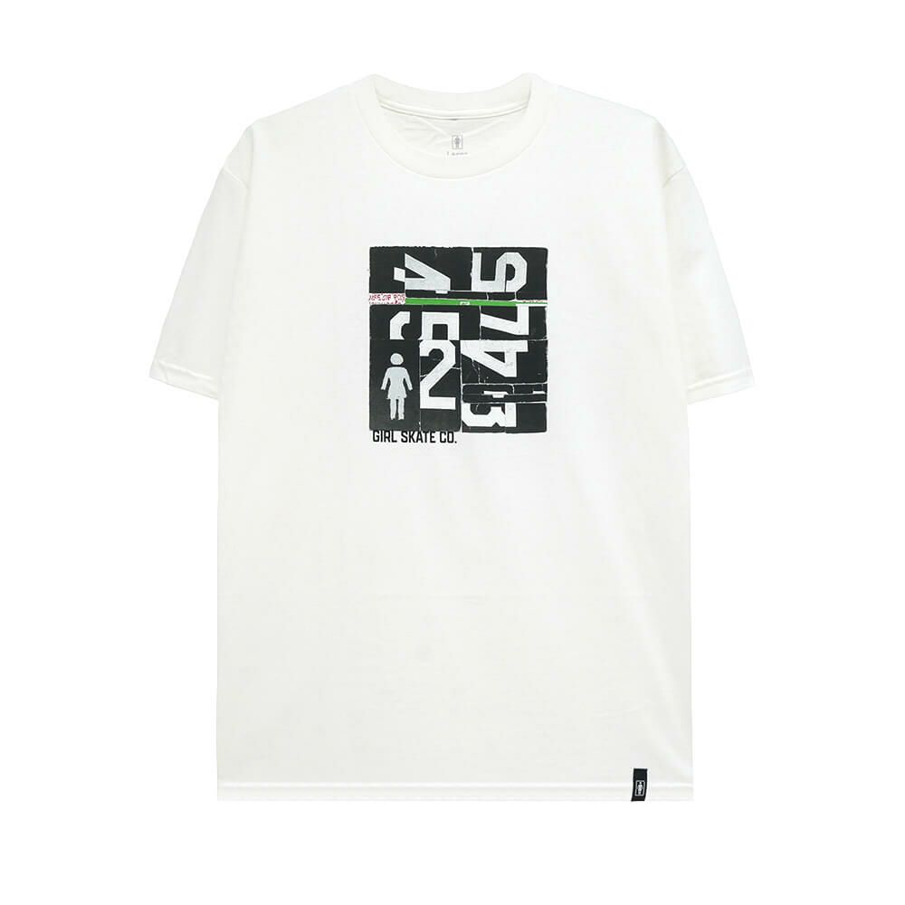 GIRL T-SHIRT ガール Tシャツ PUZZLE WHITE スケートボード スケボー 