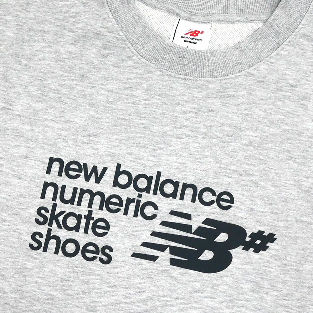 NEW BALANCE NUMERIC CREW SWEAT ニューバランス ヌメリック トレーナー NUMERIC FRENCH TERRY GREY スケートボード スケボー 1