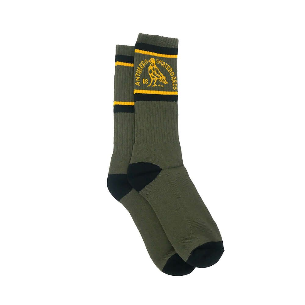 ANTIHERO SOCKS アンチヒーロー ソックス 靴下 CLUB HOUSE OLIVE/GOLD/BLACK スケートボード スケボー 3