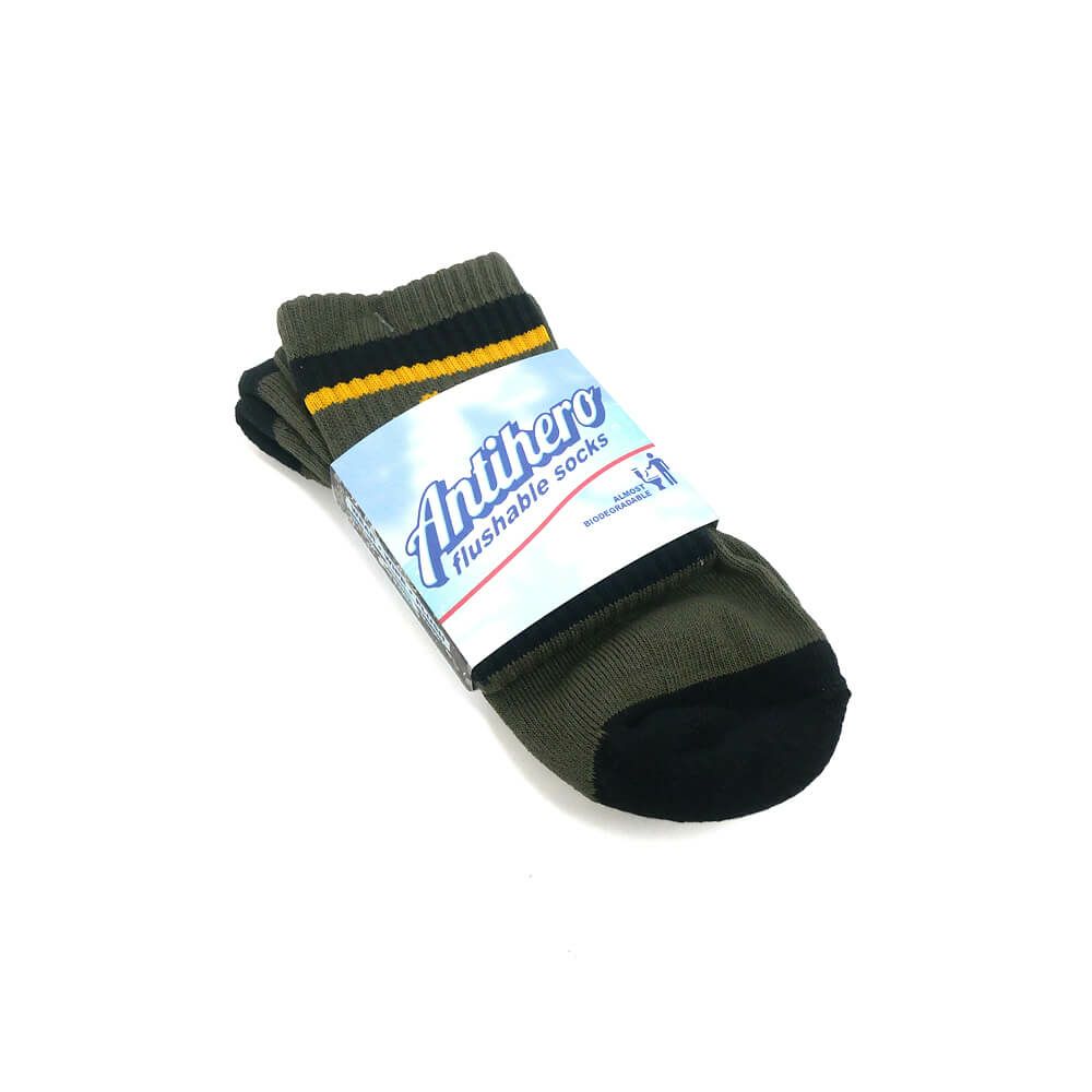 ANTIHERO SOCKS アンチヒーロー ソックス 靴下 CLUB HOUSE OLIVE/GOLD/BLACK スケートボード スケボー 5