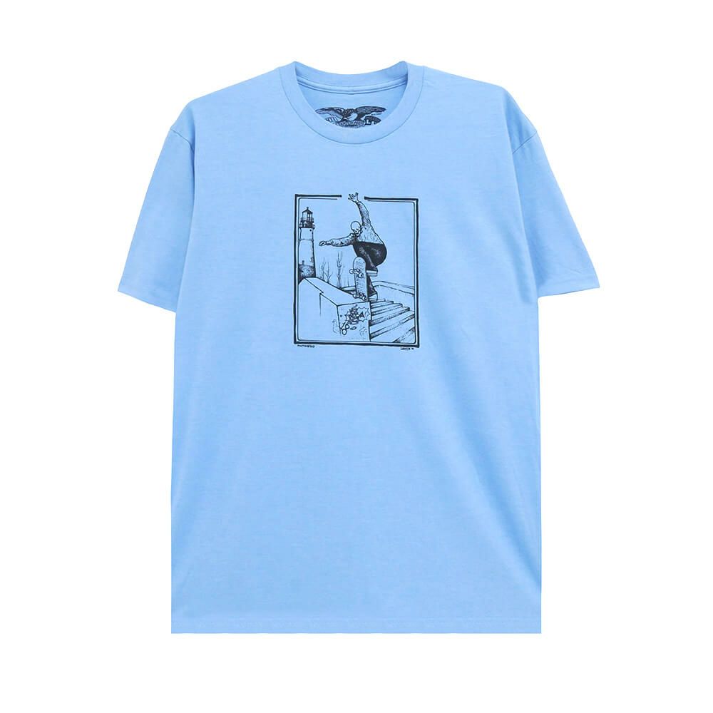 ANTIHERO T-SHIRT アンチヒーロー Tシャツ BA LANCE LIGHT BLUE スケートボード スケボー 