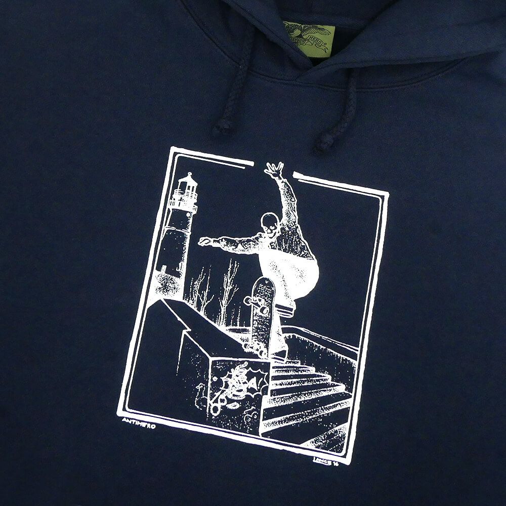 ANTIHERO HOOD アンチヒーロー パーカー BA LANCE NAVY スケートボード スケボー 1