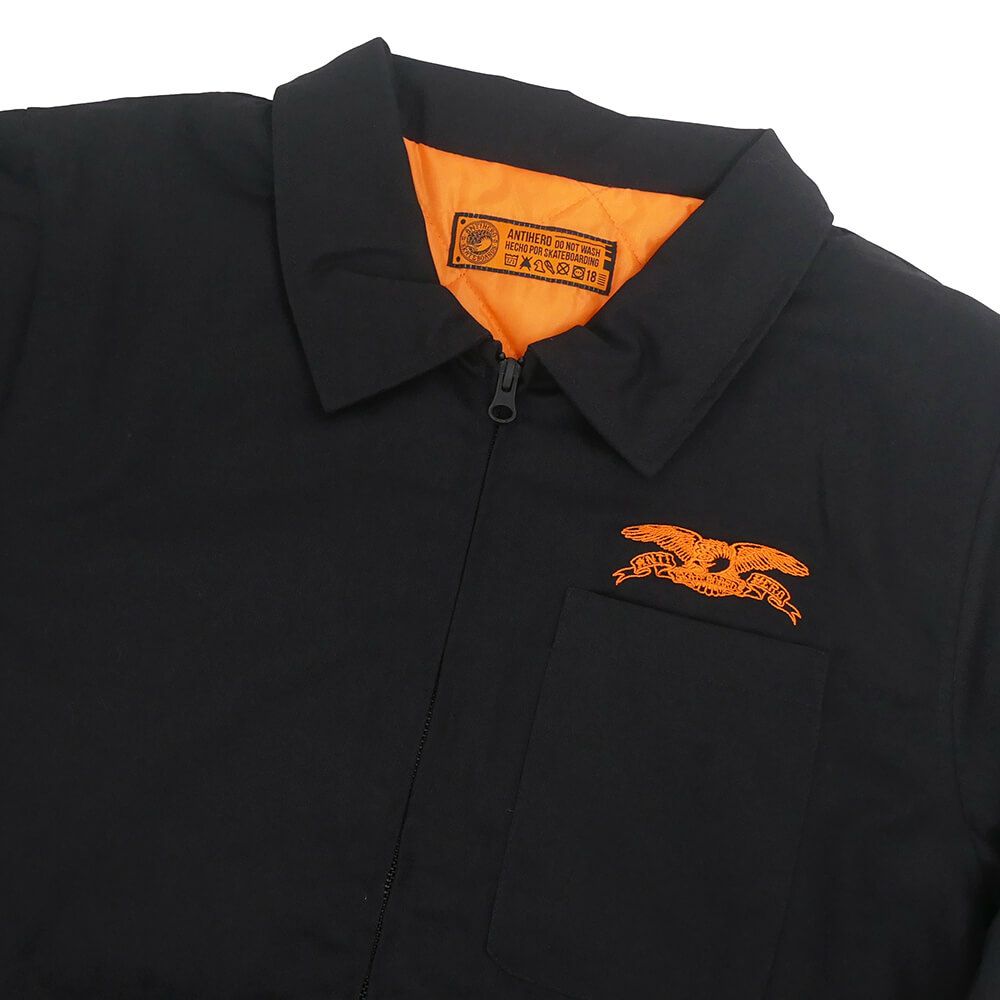 ANTIHERO JACKET アンチヒーロー ジャケット BASIC EAGLE STASH BLACK/ORANGE スケートボード スケボー 1