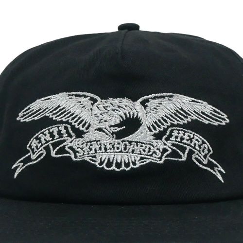 ANTIHERO CAP アンチヒーロー キャップ BASIC EAGLE SNAPBACK BLACK/GREY スケートボード スケボー 4