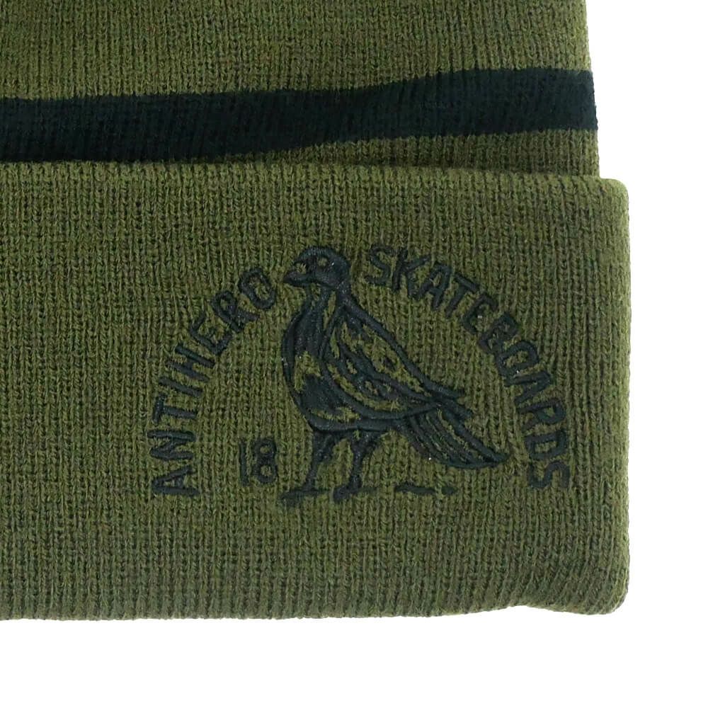 ANTIHERO KNITCAP アンチヒーロー ニットキャップ CLUB HOUSE CUFF BEANIE OLIVE/BLACK スケートボード スケボー 2