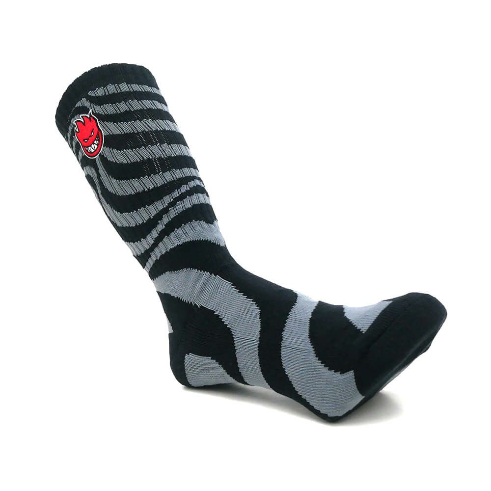 SPITFIRE SOCKS スピットファイヤー ソックス 靴下 BIGHEAD FILL EMB BLACK/CHARCOAL/RED スケートボード スケボー 