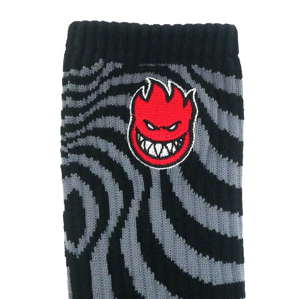 SPITFIRE SOCKS スピットファイヤー ソックス 靴下 BIGHEAD FILL EMB BLACK/CHARCOAL/RED スケートボード スケボー 4
