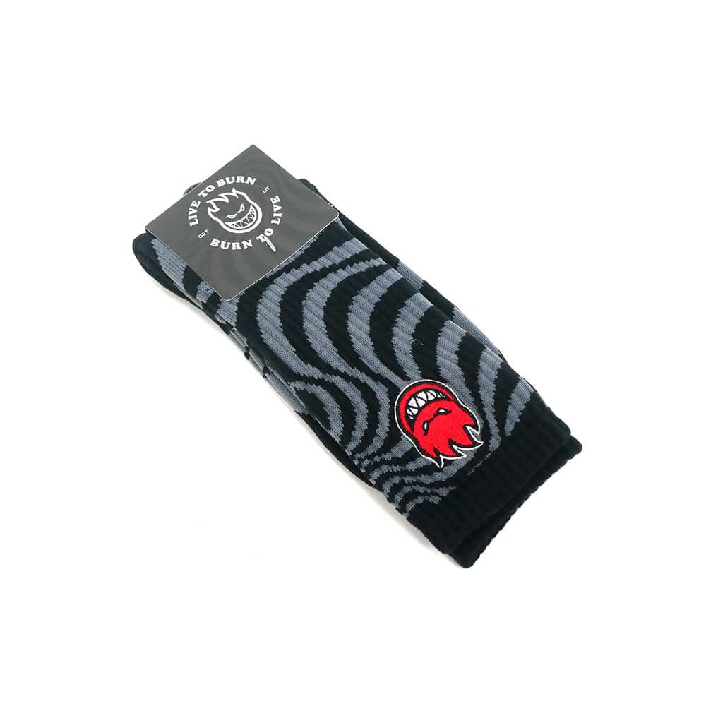 SPITFIRE SOCKS スピットファイヤー ソックス 靴下 BIGHEAD FILL EMB BLACK/CHARCOAL/RED スケートボード スケボー 5