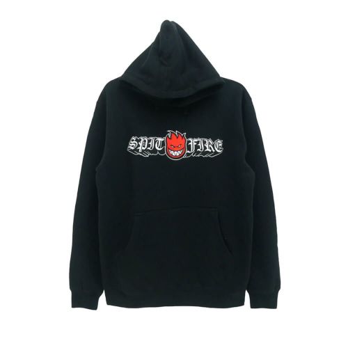 SPITFIRE HOOD スピットファイヤー パーカー OLD E DROP BIGHEAD EMB BLACK スケートボード スケボー 
