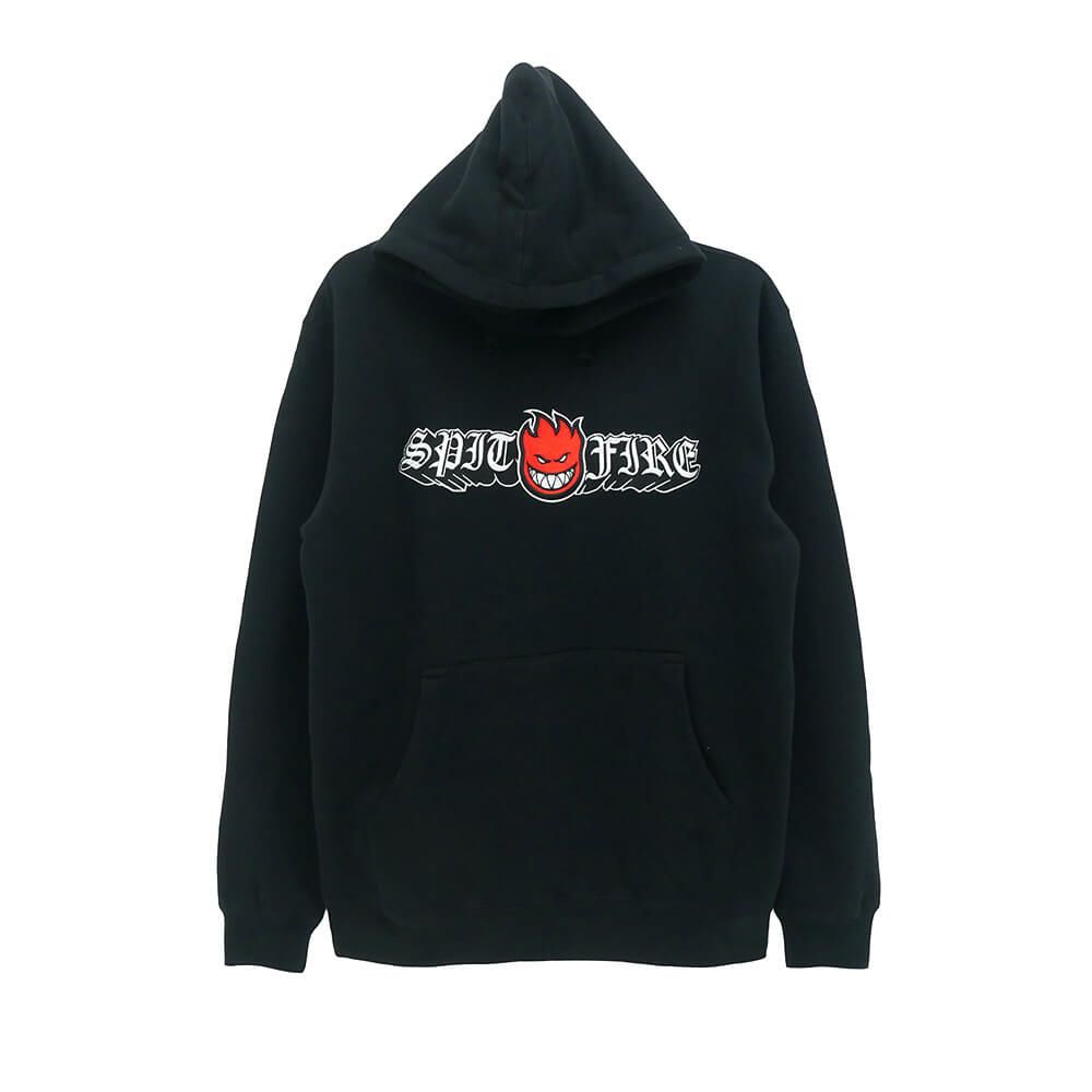 SPITFIRE HOOD スピットファイヤー パーカー OLD E DROP BIGHEAD EMB BLACK スケートボード スケボー 