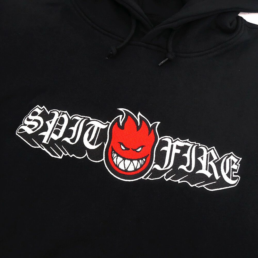 SPITFIRE HOOD スピットファイヤー パーカー OLD E DROP BIGHEAD EMB BLACK スケートボード スケボー 1