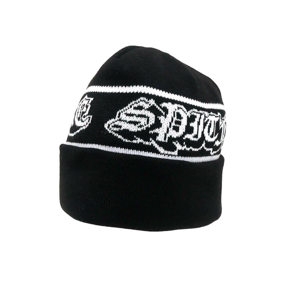SPITFIRE KNITCAP スピットファイヤー ニットキャップ OLD E DROP CUFF BEANIE BLACK スケートボード スケボー 1