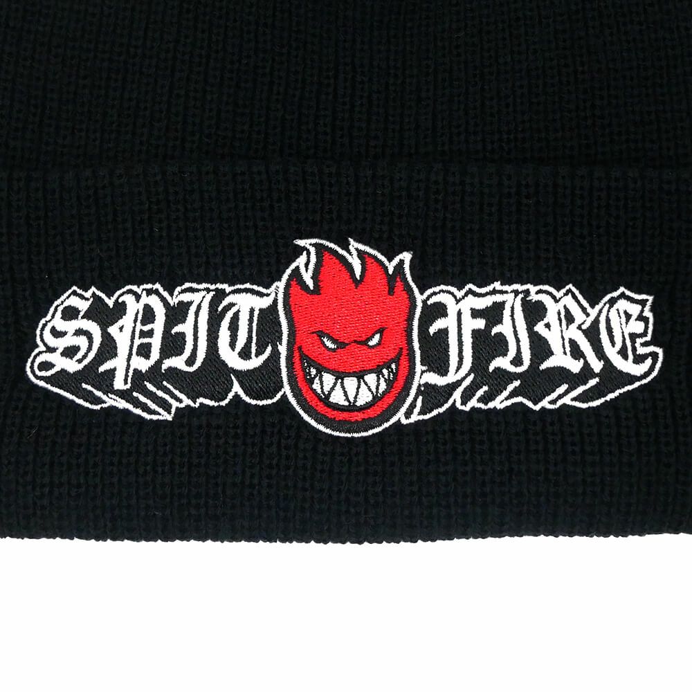 SPITFIRE KNITCAP スピットファイヤー ニットキャップ OLD E DROP BIGHEAD CUFF BEANIE BLACK スケートボード スケボー 2