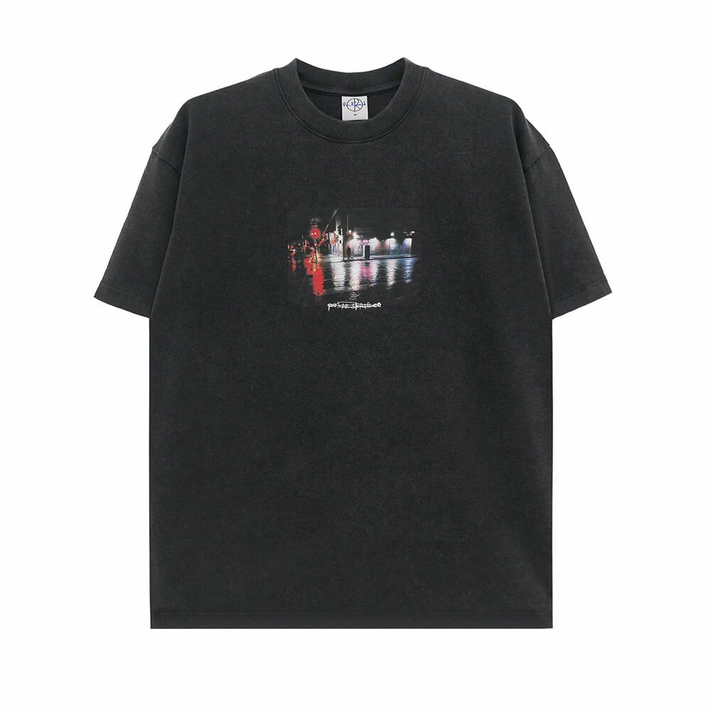 POLAR T-SHIRT ポーラー Tシャツ 5TH ST/LA SILVER BLACK スケートボード スケボー 