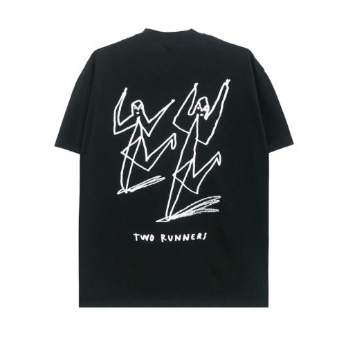 POLAR T-SHIRT ポーラー Tシャツ TWO RUNNERS BLACK スケートボード スケボー 