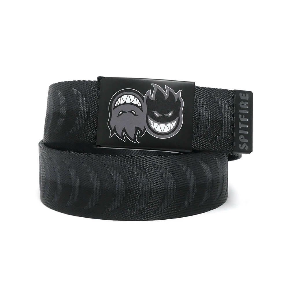 SPITFIRE BELT スピットファイヤー ベルト ETERNAL CRESCENT JACQUARD WEB CHARCOAL/BLACK（US企画） スケートボード スケボー 1