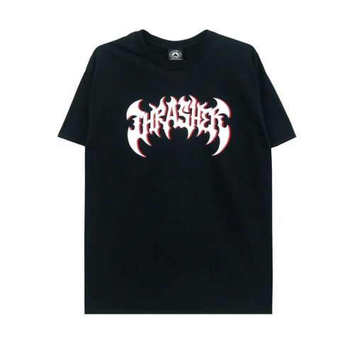 THRASHER T-SHIRT スラッシャー Tシャツ HEAVY METAL BLACK（US企画） スケートボード スケボー 