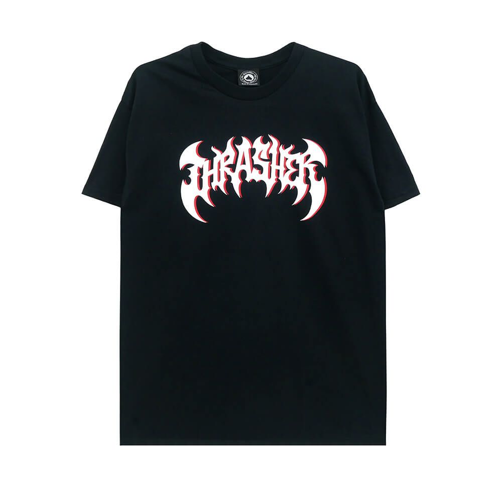 THRASHER T-SHIRT スラッシャー Tシャツ HEAVY METAL BLACK（US企画） スケートボード スケボー 