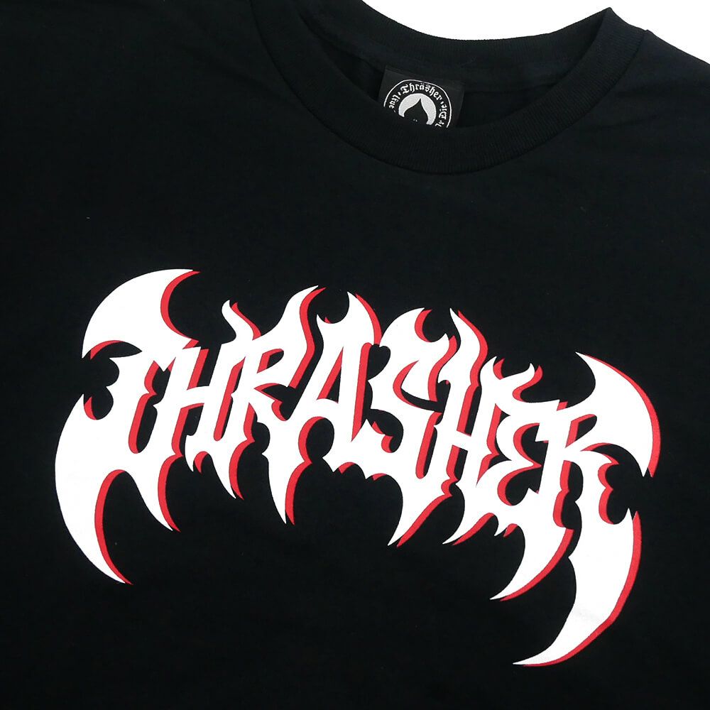 THRASHER T-SHIRT スラッシャー Tシャツ HEAVY METAL BLACK（US企画） スケートボード スケボー 1
