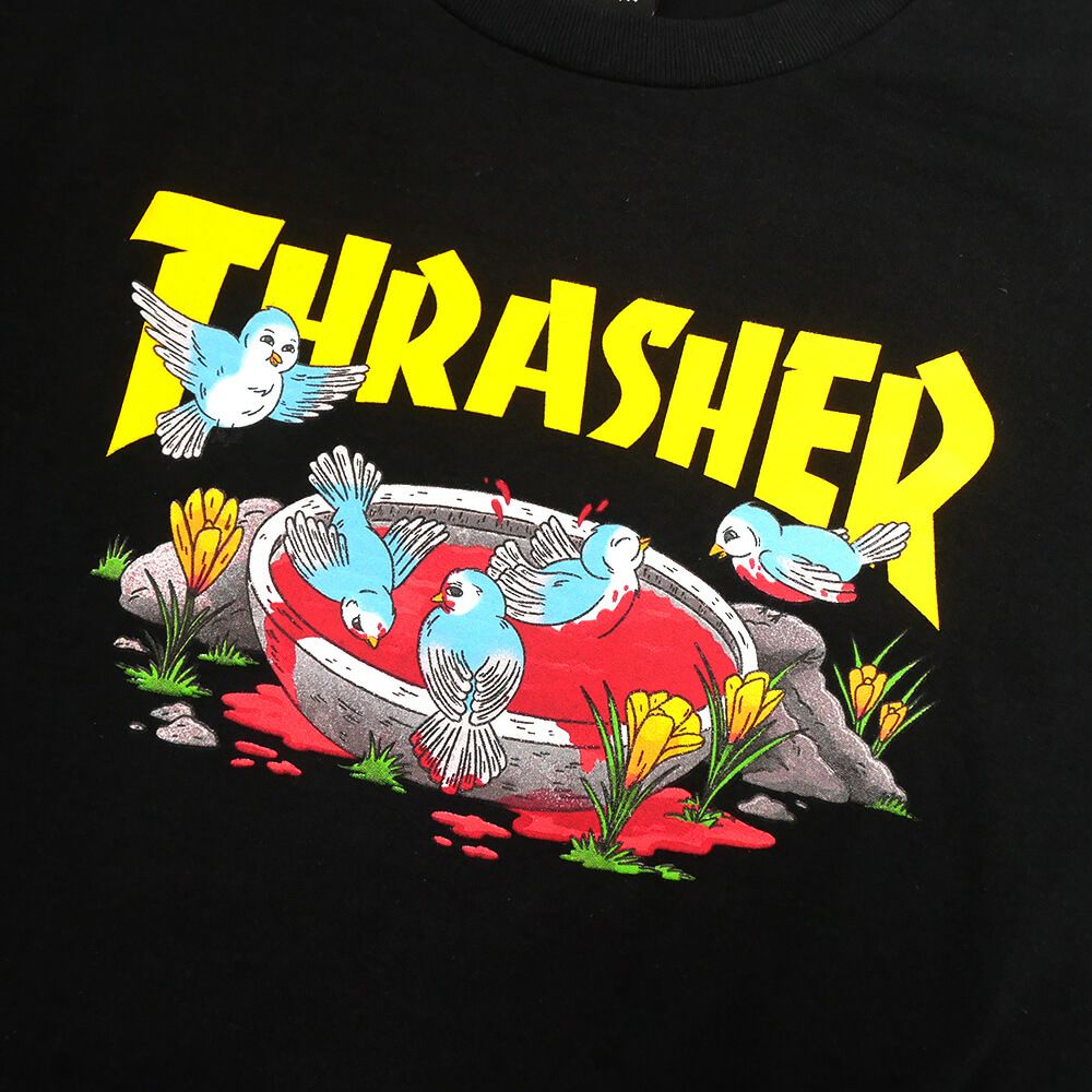 THRASHER T-SHIRT スラッシャー Tシャツ BLOOD BATH BLACK（US企画） スケートボード スケボー 1