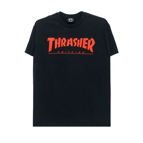 THRASHER T-SHIRT スラッシャー Tシャツ THRASHER x SPITFIRE BIGHEAD JAKE BLACK（US企画） スケートボード スケボー 1