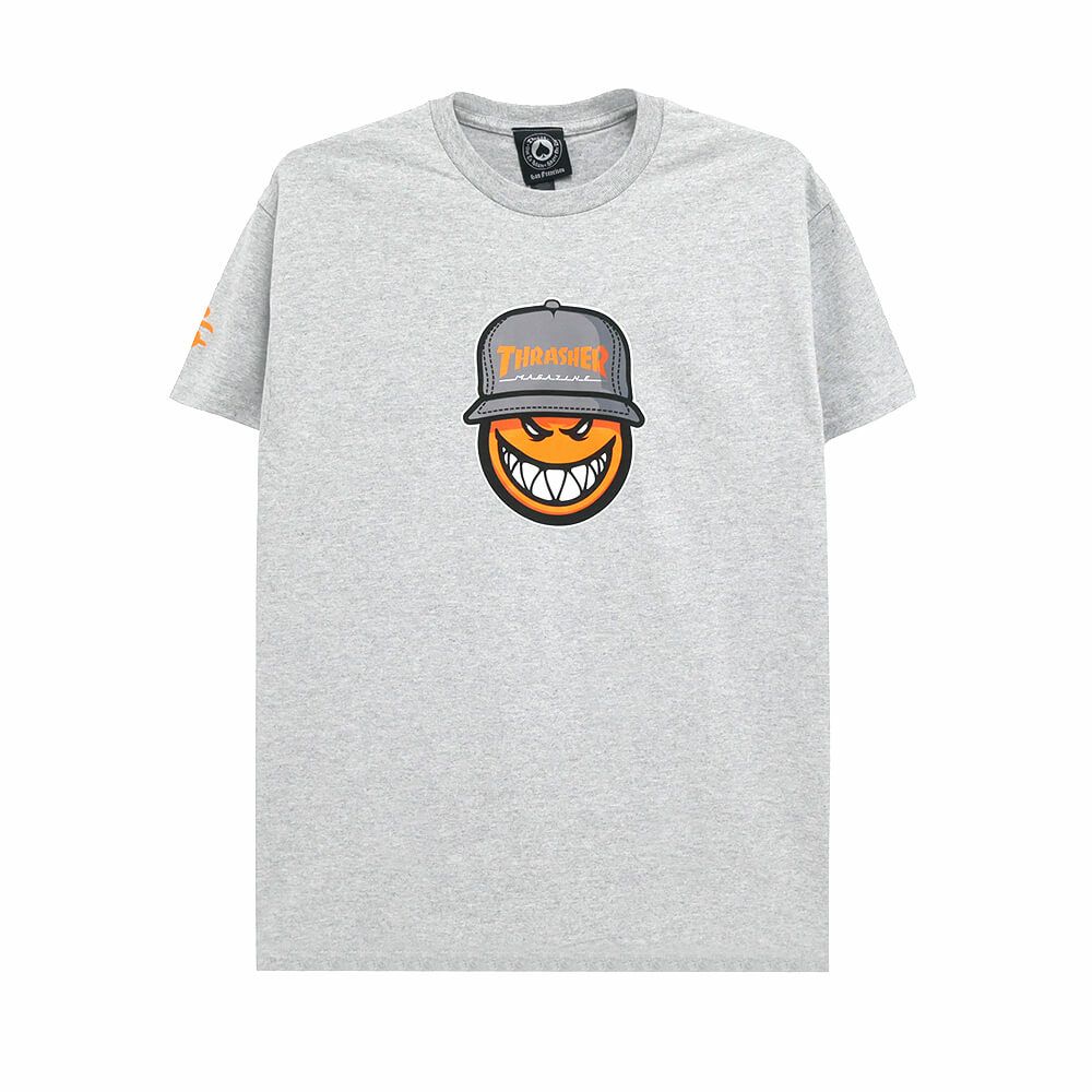 THRASHER T-SHIRT スラッシャー Tシャツ THRASHER x SPITFIRE SF LOC SPORT GREY（US企画） スケートボード スケボー 