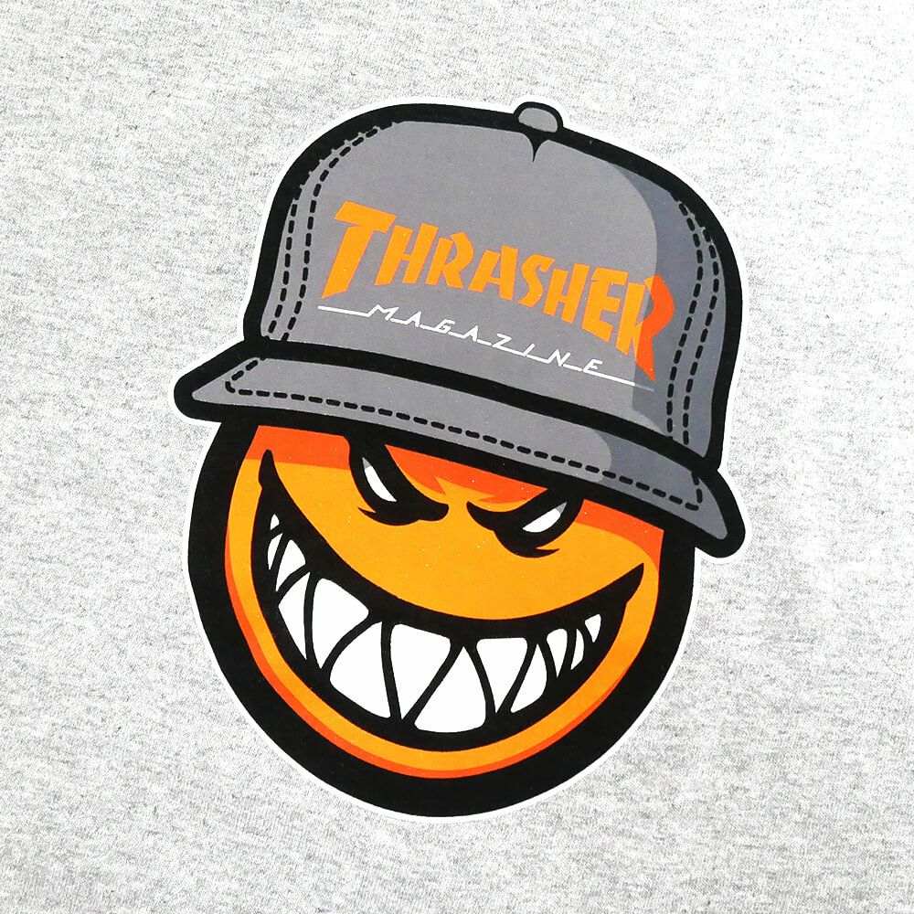 THRASHER T-SHIRT スラッシャー Tシャツ THRASHER x SPITFIRE SF LOC SPORT GREY（US企画） スケートボード スケボー 1