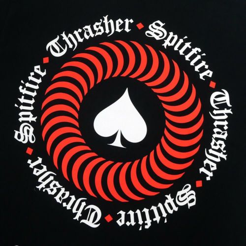 THRASHER T-SHIRT スラッシャー Tシャツ THRASHER x SPITFIRE THE END OATH BLACK（US企画） スケートボード スケボー 3