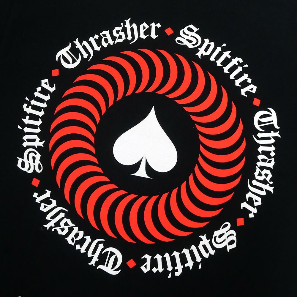 THRASHER T-SHIRT スラッシャー Tシャツ THRASHER x SPITFIRE THE END OATH BLACK（US企画） スケートボード スケボー 3