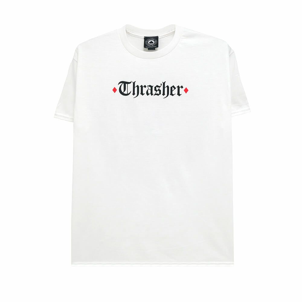 THRASHER T-SHIRT スラッシャー Tシャツ THRASHER x SPITFIRE THE END OATH WHITE（US企画） スケートボード スケボー 1
