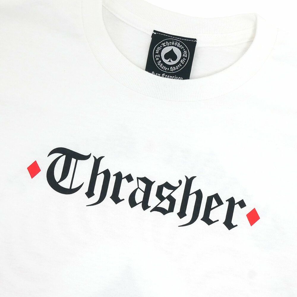 THRASHER T-SHIRT スラッシャー Tシャツ THRASHER x SPITFIRE THE END OATH WHITE（US企画） スケートボード スケボー 2