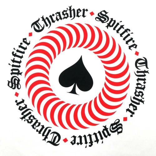 THRASHER T-SHIRT スラッシャー Tシャツ THRASHER x SPITFIRE THE END OATH WHITE（US企画） スケートボード スケボー 3